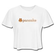 Pancakeswap Outline Women's Cropped - white