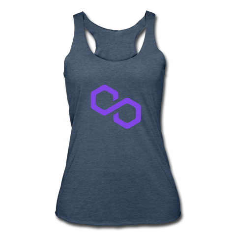 Polygon Women’s Tri-Blend Racerback Tank - heather navy