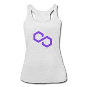 Polygon Women’s Tri-Blend Racerback Tank - heather white