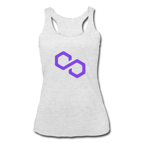 Polygon Women’s Tri-Blend Racerback Tank - heather white