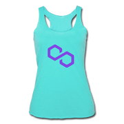 Polygon Women’s Tri-Blend Racerback Tank - turquoise