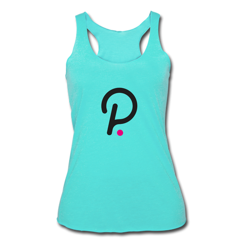 Polkadot Women’s Tri-Blend Racerback Tank - turquoise