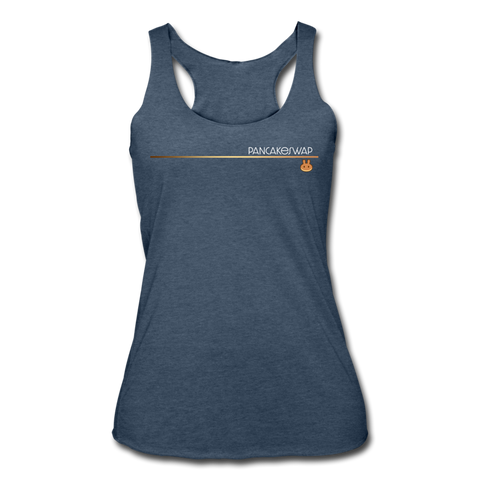 Pankcakeswap Women’s Tri-Blend Racerback Tank - heather navy