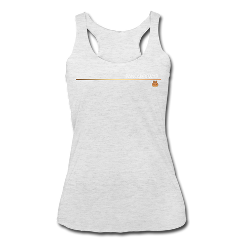 Pankcakeswap Women’s Tri-Blend Racerback Tank - heather white