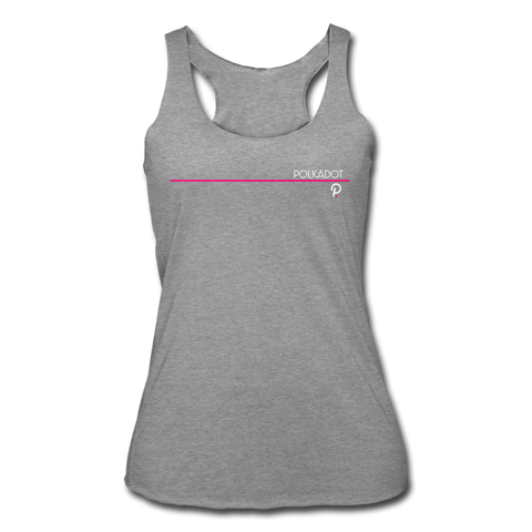 Polkadot Thin Line Women’s Tri-Blend Racerback Tank - heather gray
