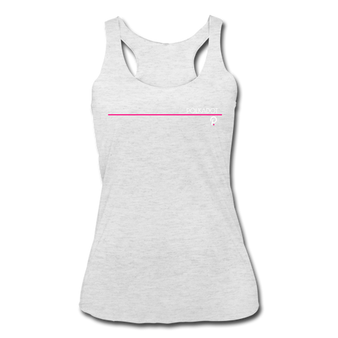 Polkadot Thin Line Women’s Tri-Blend Racerback Tank - heather white