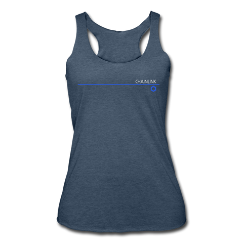 Chainlink Thin Line Women’s Tri-Blend Racerback Tank - heather navy
