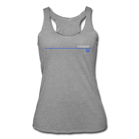 Chainlink Thin Line Women’s Tri-Blend Racerback Tank - heather gray
