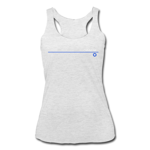 Chainlink Thin Line Women’s Tri-Blend Racerback Tank - heather white