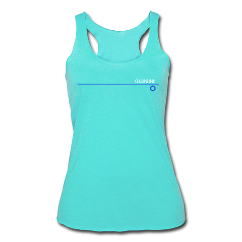 Chainlink Thin Line Women’s Tri-Blend Racerback Tank - turquoise