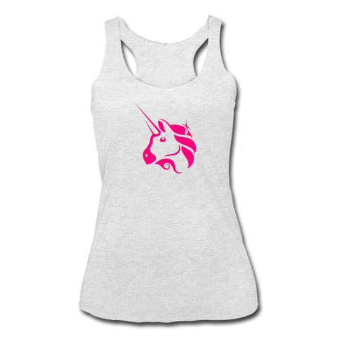 Uniswap Women’s Tri-Blend Racerback Tank - heather white