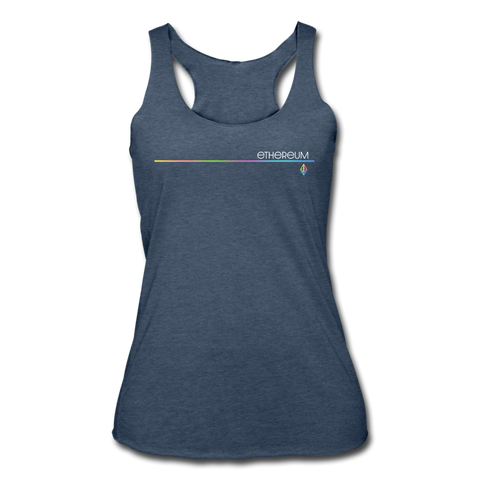 Ethereum Thin Line Women’s Tri-Blend Racerback Tank - heather navy