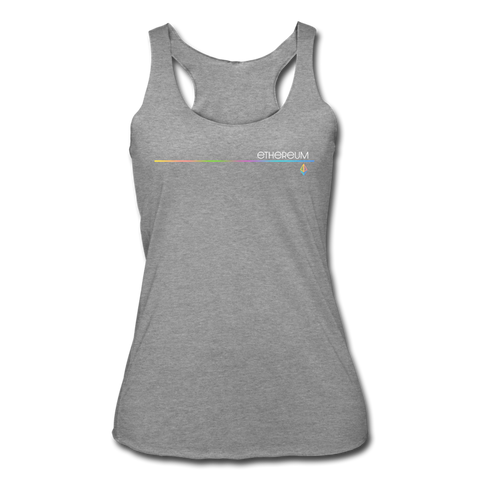 Ethereum Thin Line Women’s Tri-Blend Racerback Tank - heather gray