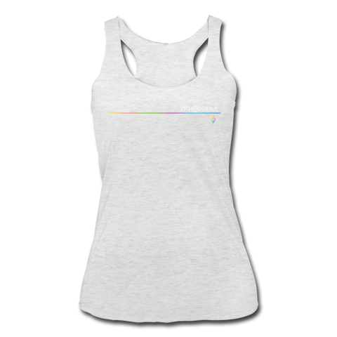 Ethereum Thin Line Women’s Tri-Blend Racerback Tank - heather white
