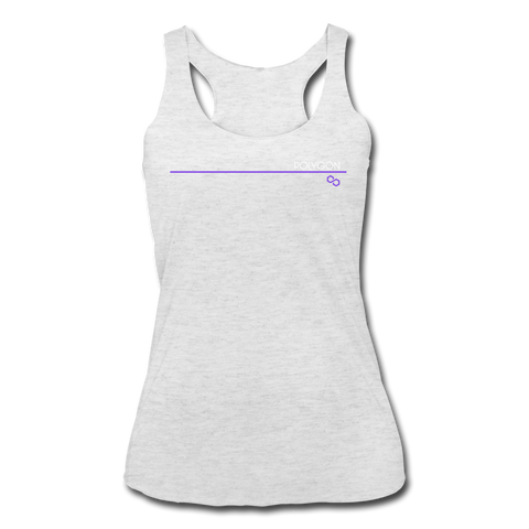 Polygon Thin Line Women’s Tri-Blend Racerback Tank - heather white