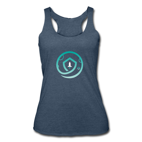 Safemoon Women’s Tri-Blend Racerback Tank - heather navy
