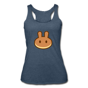Pancakeswap Women’s Tri-Blend Racerback Tank - heather navy