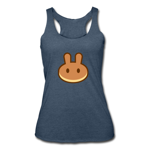 Pancakeswap Women’s Tri-Blend Racerback Tank - heather navy