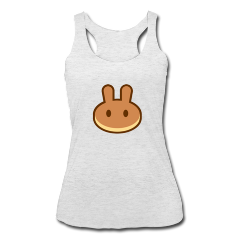 Pancakeswap Women’s Tri-Blend Racerback Tank - heather white