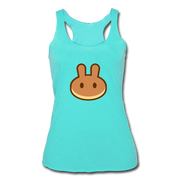 Pancakeswap Women’s Tri-Blend Racerback Tank - turquoise