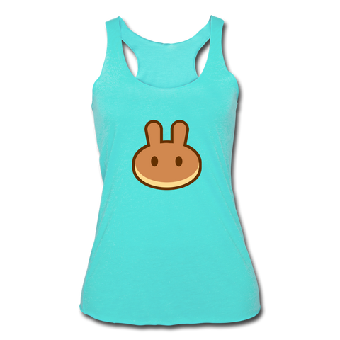 Pancakeswap Women’s Tri-Blend Racerback Tank - turquoise