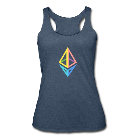 Ethereum Women’s Tri-Blend Racerback Tank - heather navy