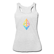Ethereum Women’s Tri-Blend Racerback Tank - heather white
