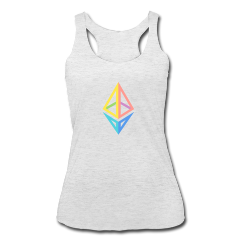 Ethereum Women’s Tri-Blend Racerback Tank - heather white