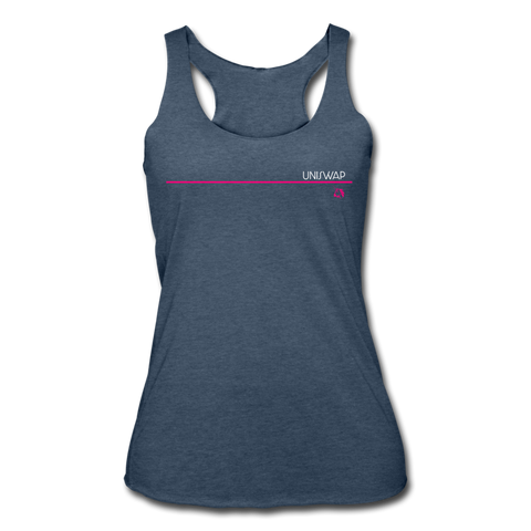 Uniswap Thin Line Women’s Tri-Blend Racerback Tank - heather navy