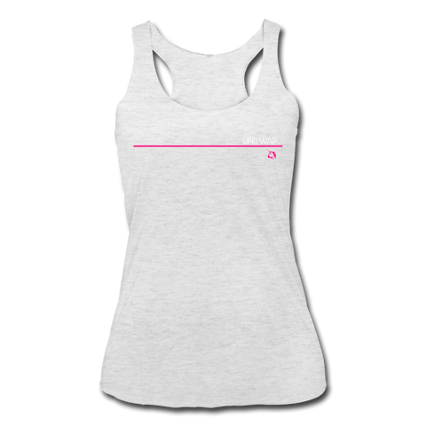 Uniswap Thin Line Women’s Tri-Blend Racerback Tank - heather white