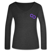 Polygon Women’s Long Sleeve  V-Neck - deep heather