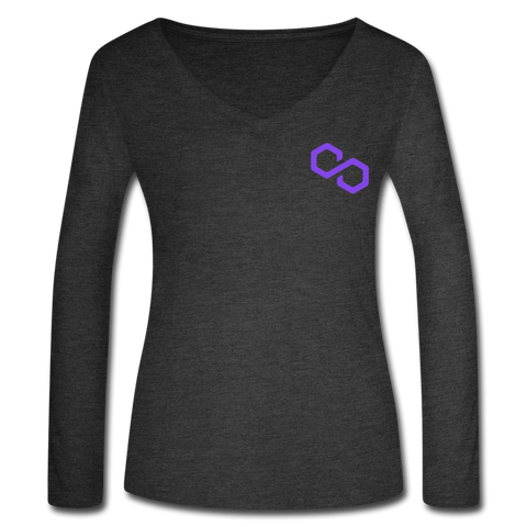 Polygon Women’s Long Sleeve  V-Neck - deep heather