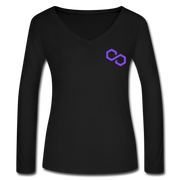 Polygon Women’s Long Sleeve  V-Neck - black