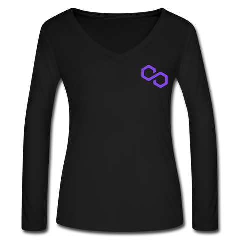 Polygon Women’s Long Sleeve  V-Neck - black
