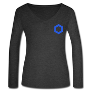 Chainlink Women’s Long Sleeve  V-Neck - deep heather