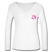 Uniswap Women’s Long Sleeve  V-Neck - white