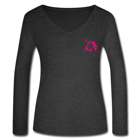 Uniswap Women’s Long Sleeve  V-Neck - deep heather