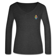 Ethereum Women’s Long Sleeve  V-Neck - deep heather