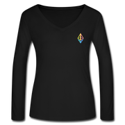 Ethereum Women’s Long Sleeve  V-Neck - black