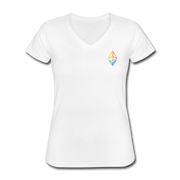 Ethereum Women's V-Neck - white