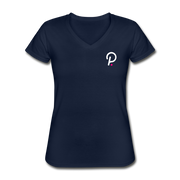 Polkadot Women's V-Neck - navy