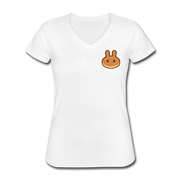 Pancakeswap Women's V-Neck - white