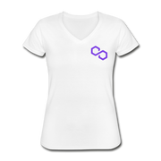 Polygon Women's V-Neck - white