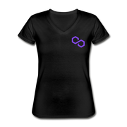 Polygon Women's V-Neck - black