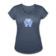 Ethereum Diamond Hands Women's Tri-Blend V-Neck - navy heather