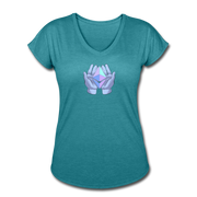 Ethereum Diamond Hands Women's Tri-Blend V-Neck - heather turquoise