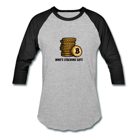 Stacking Sats UNisex Raglan - heather gray/black