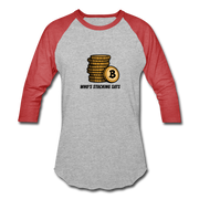 Stacking Sats UNisex Raglan - heather gray/red