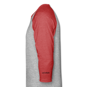 Stacking Sats UNisex Raglan - heather gray/red