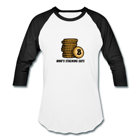 Stacking Sats UNisex Raglan - white/black